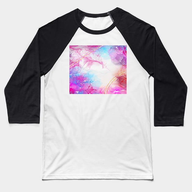 Abstract ink and metallics Baseball T-Shirt by CreaKat